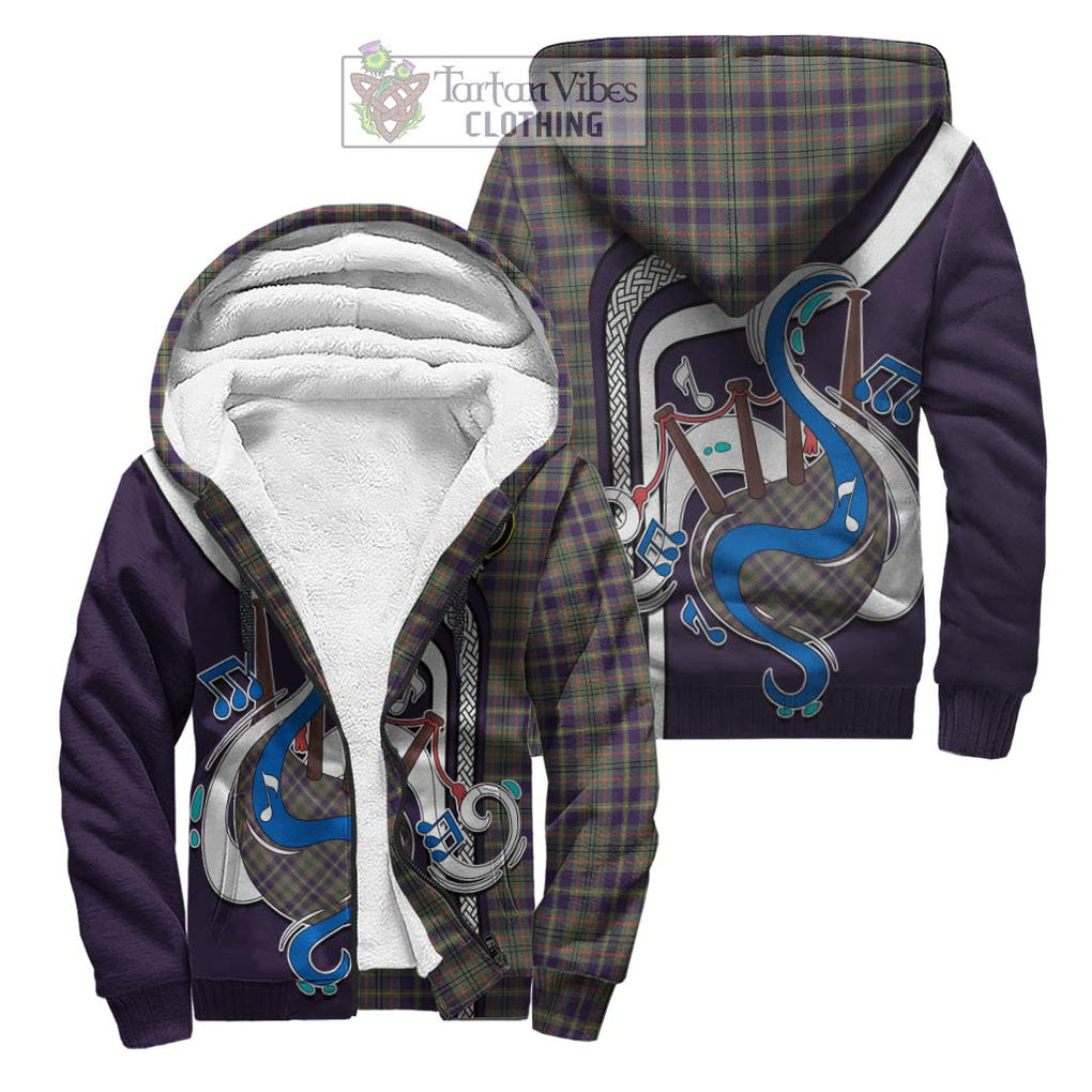 Taylor Weathered Tartan Sherpa Hoodie with Epic Bagpipe Style Unisex S - Tartanvibesclothing Shop