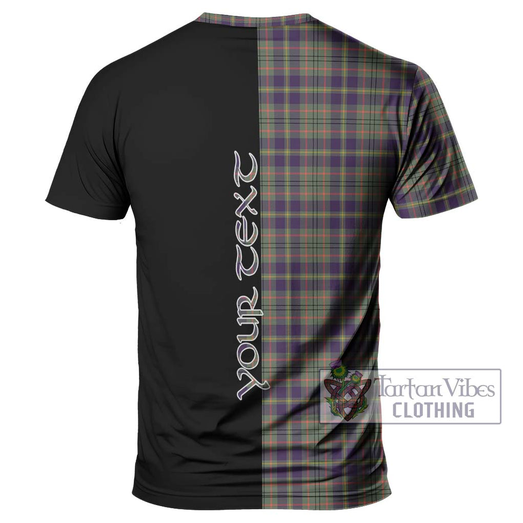 Taylor Weathered Tartan T-Shirt with Family Crest and Half Of Me Style - Tartanvibesclothing Shop