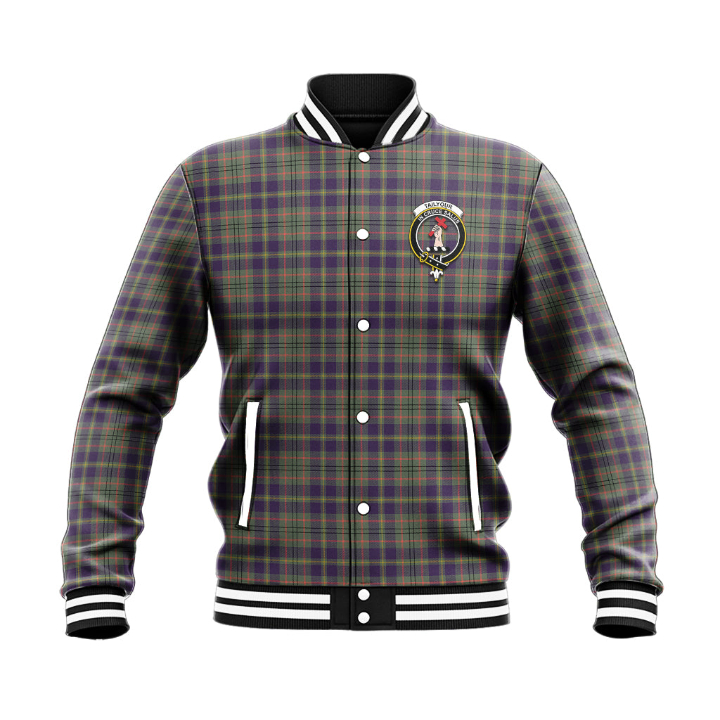 Taylor Weathered Tartan Baseball Jacket with Family Crest - Tartan Vibes Clothing