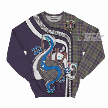 Taylor Weathered Tartan Sweatshirt with Epic Bagpipe Style