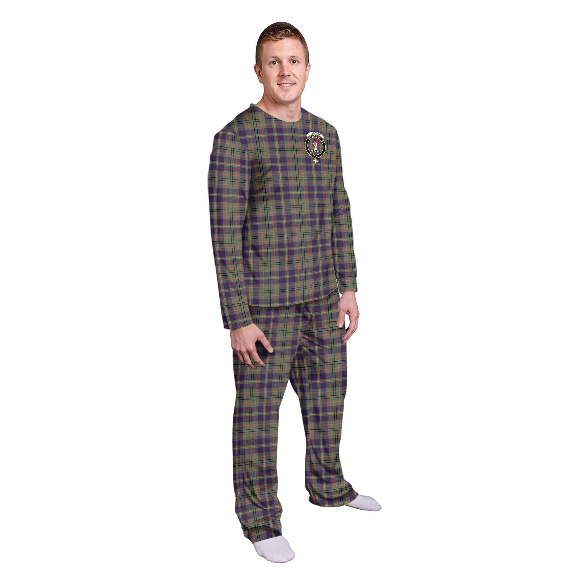 Taylor Weathered Tartan Pajamas Family Set with Family Crest - Tartanvibesclothing