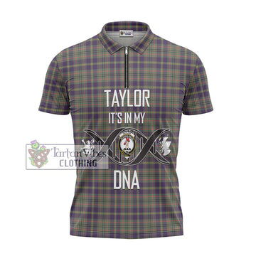 Taylor Weathered Tartan Zipper Polo Shirt with Family Crest DNA In Me Style