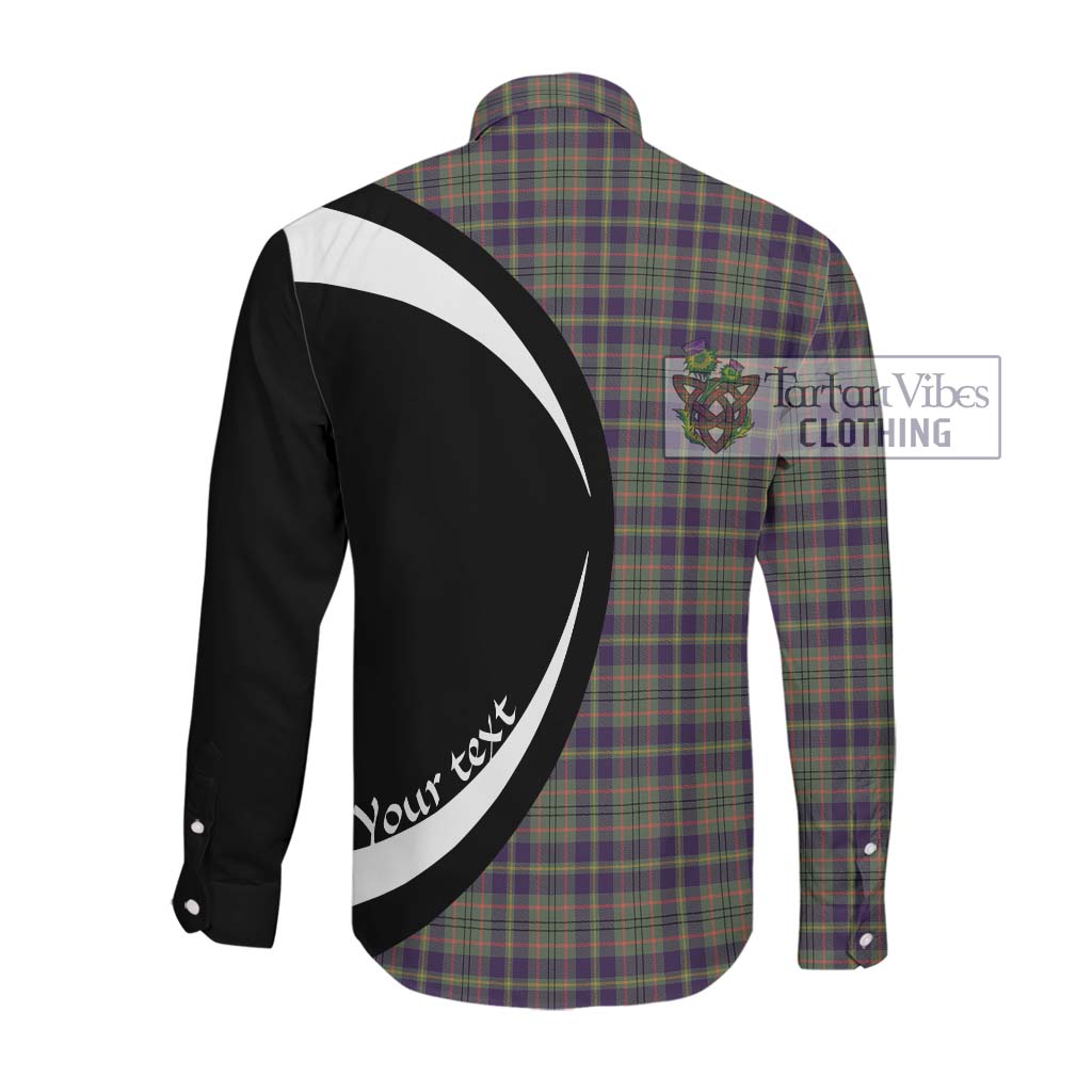 Taylor Weathered Tartan Long Sleeve Button Up with Family Crest Circle Style Men's Shirt - Tartan Vibes Clothing