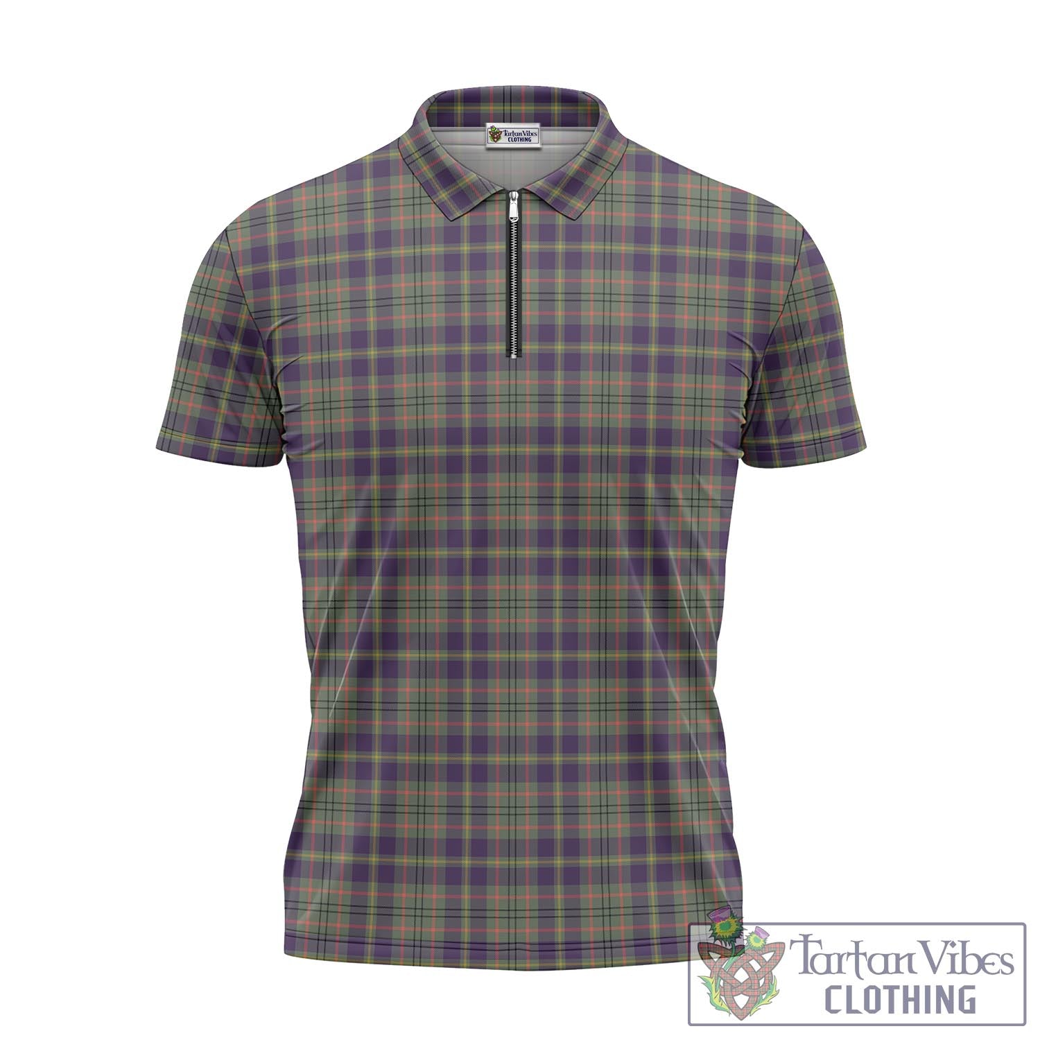 Tartan Vibes Clothing Taylor Weathered Tartan Zipper Polo Shirt