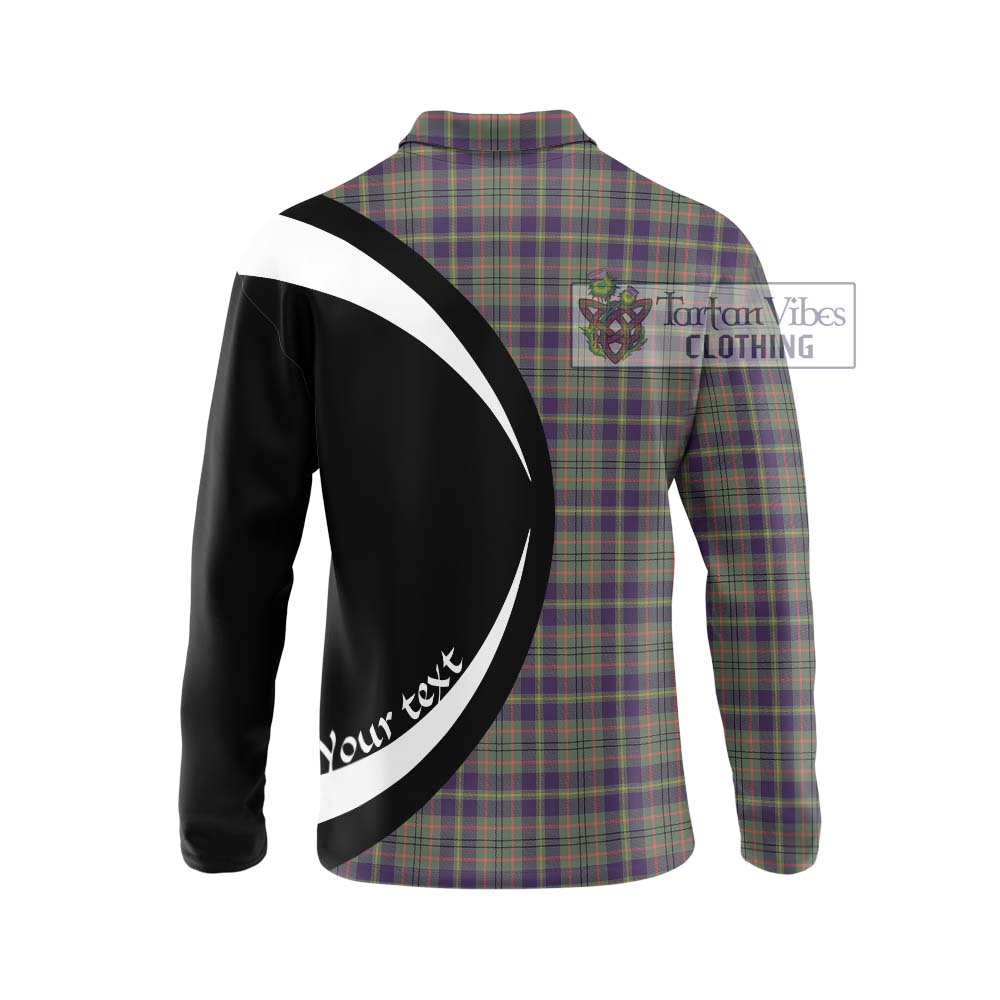 Taylor Weathered Tartan Long Sleeve Polo Shirt with Family Crest Circle Style - Tartan Vibes Clothing