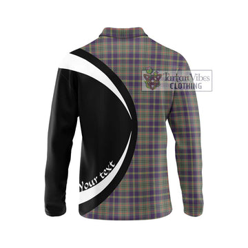 Taylor Weathered Tartan Long Sleeve Polo Shirt with Family Crest Circle Style