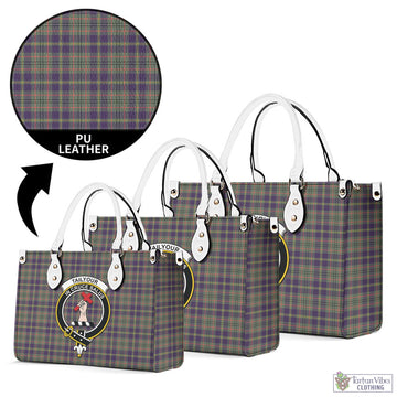 Taylor Weathered Tartan Luxury Leather Handbags with Family Crest