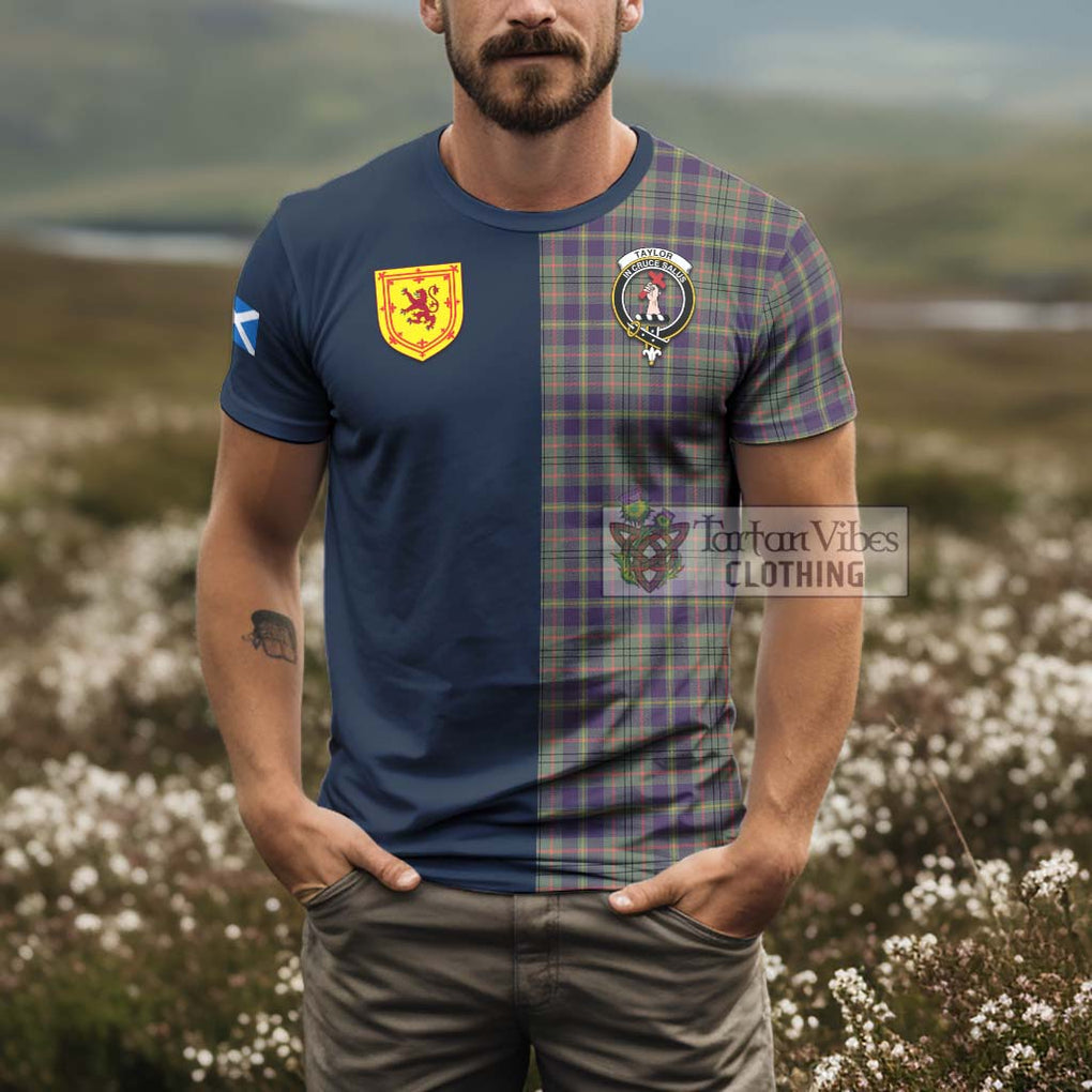 Tartan Vibes Clothing Taylor Weathered Tartan T-Shirt Alba with Scottish Lion Royal Arm Half Style