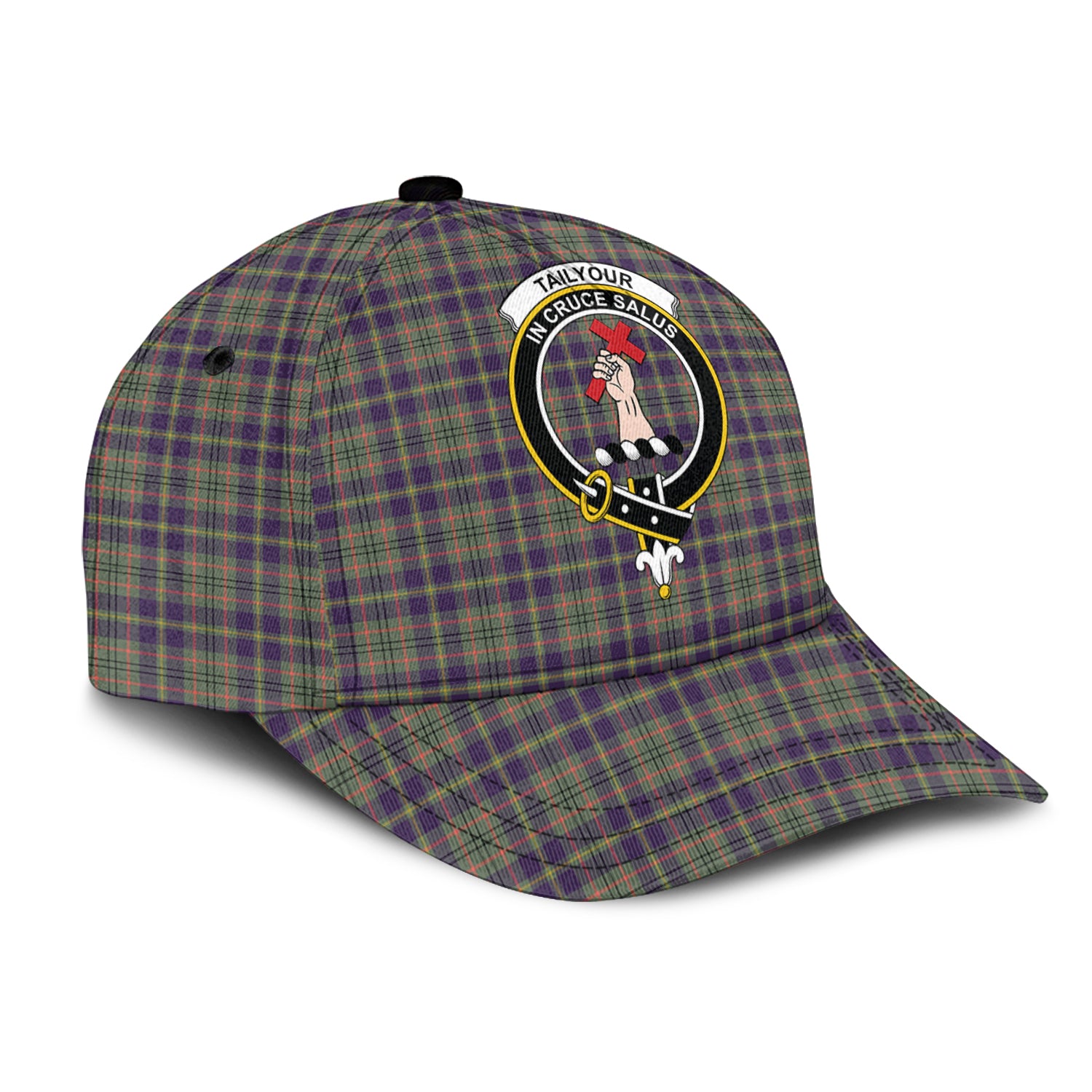 Taylor Weathered Tartan Classic Cap with Family Crest - Tartan Vibes Clothing