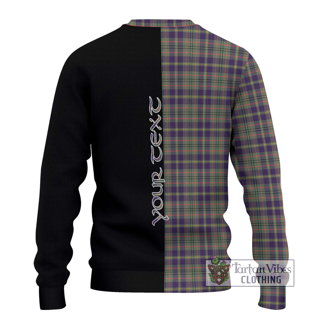 Taylor Weathered Tartan Knitted Sweater with Family Crest and Half Of Me Style - Tartanvibesclothing Shop