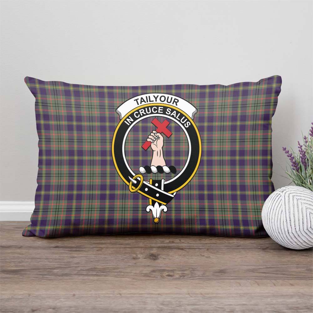 Taylor Weathered Tartan Pillow Cover with Family Crest Rectangle Pillow Cover - Tartanvibesclothing