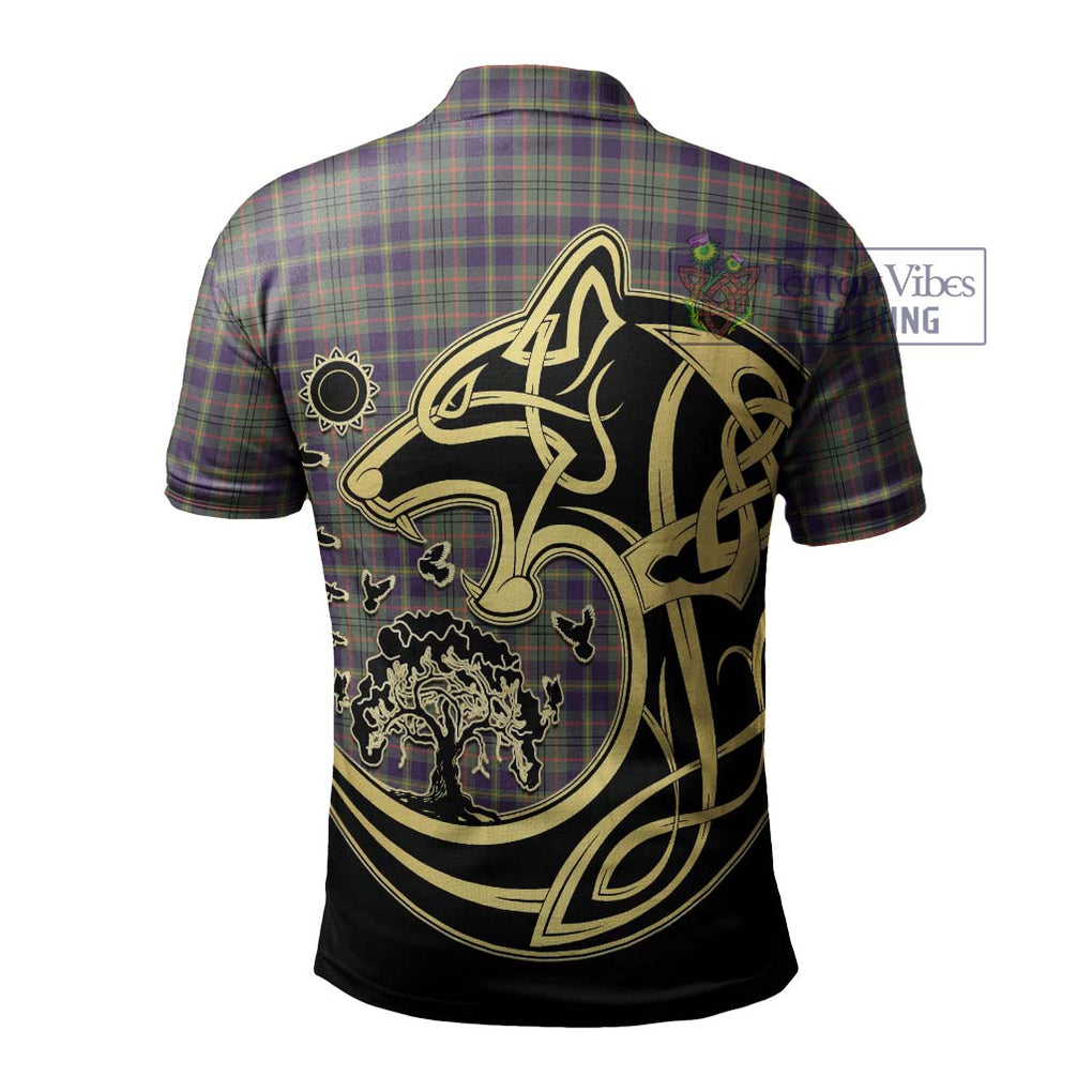 Taylor Weathered Tartan Polo Shirt with Family Crest Celtic Wolf Style - Tartanvibesclothing Shop