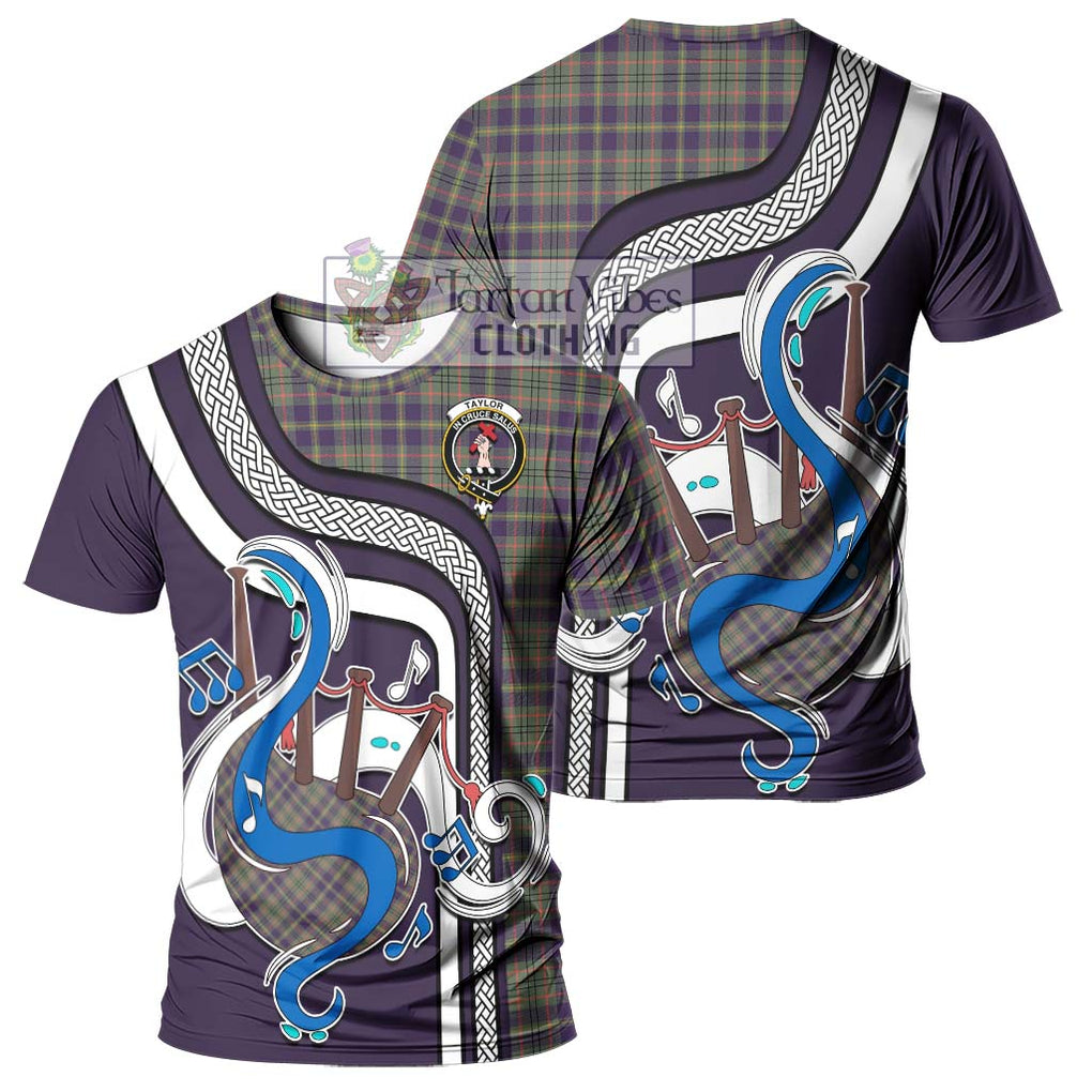 Taylor Weathered Tartan T-Shirt with Epic Bagpipe Style - Tartanvibesclothing Shop