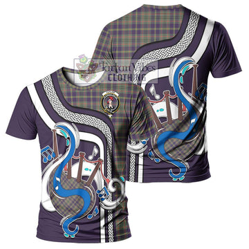 Taylor Weathered Tartan T-Shirt with Epic Bagpipe Style