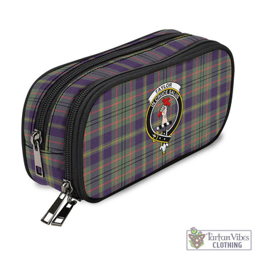 Taylor Weathered Tartan Pen and Pencil Case with Family Crest