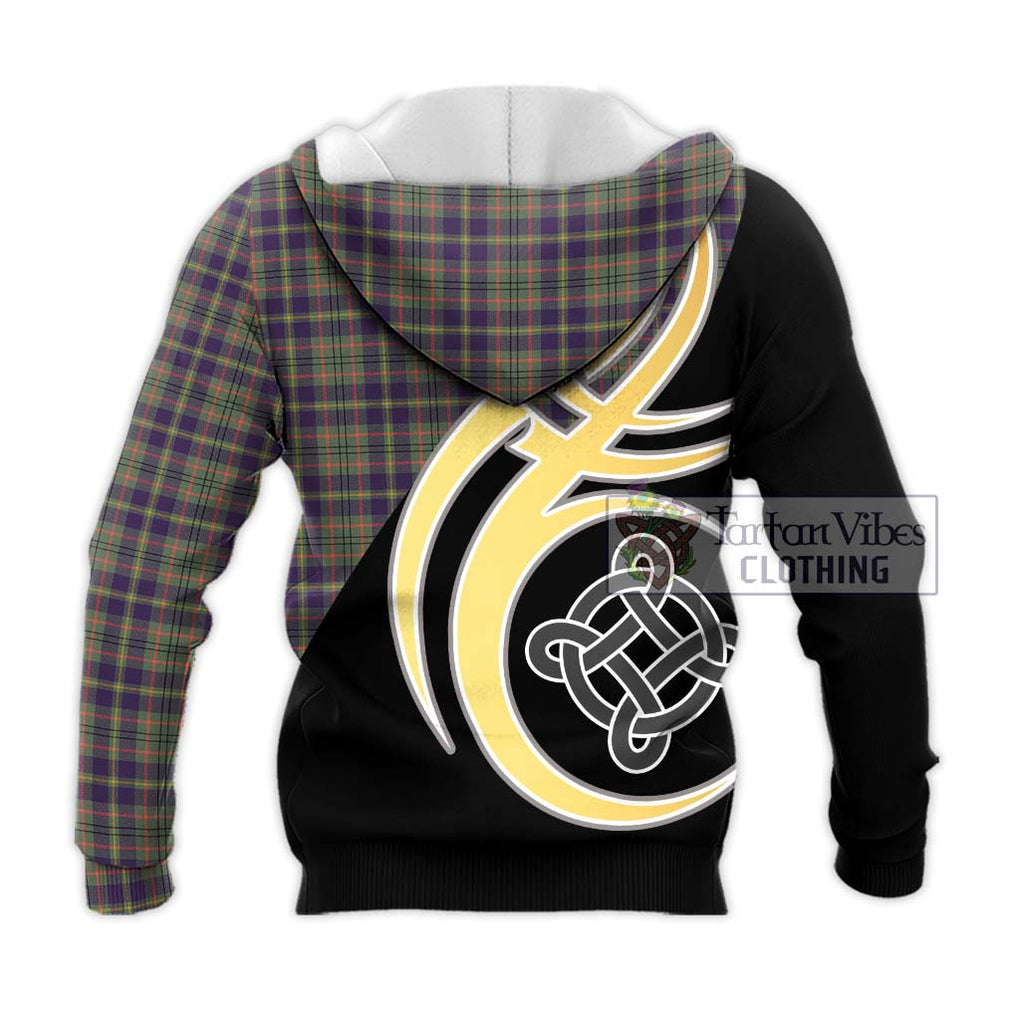 Taylor Weathered Tartan Knitted Hoodie with Family Crest and Celtic Symbol Style - Tartan Vibes Clothing