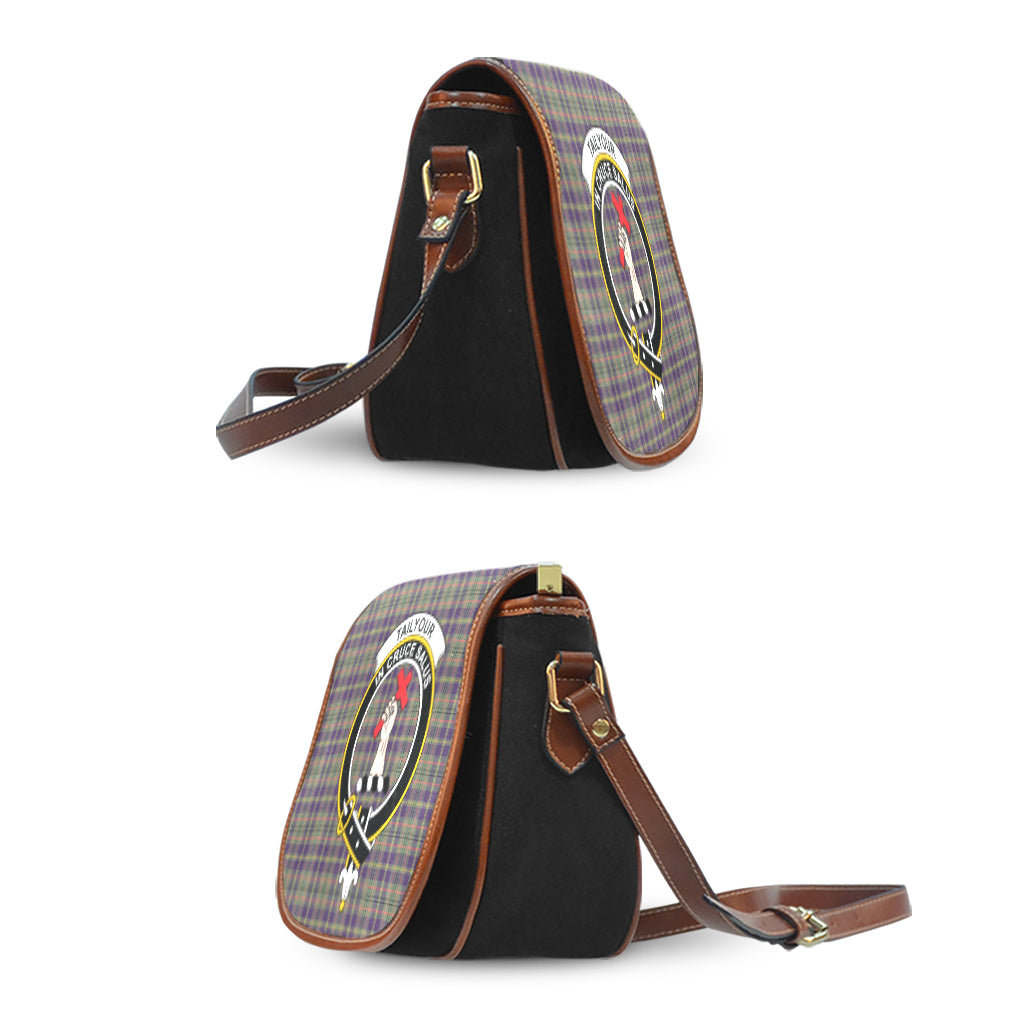 Taylor Weathered Tartan Saddle Bag with Family Crest - Tartan Vibes Clothing