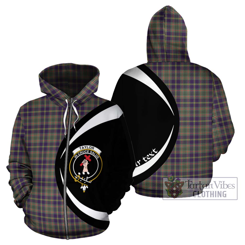 Taylor Weathered Tartan Hoodie with Family Crest Circle Style - Tartan Vibes Clothing