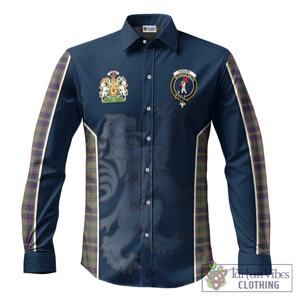 Taylor Weathered Tartan Long Sleeve Button Up Shirt with Family Crest and Lion Rampant Vibes Sport Style