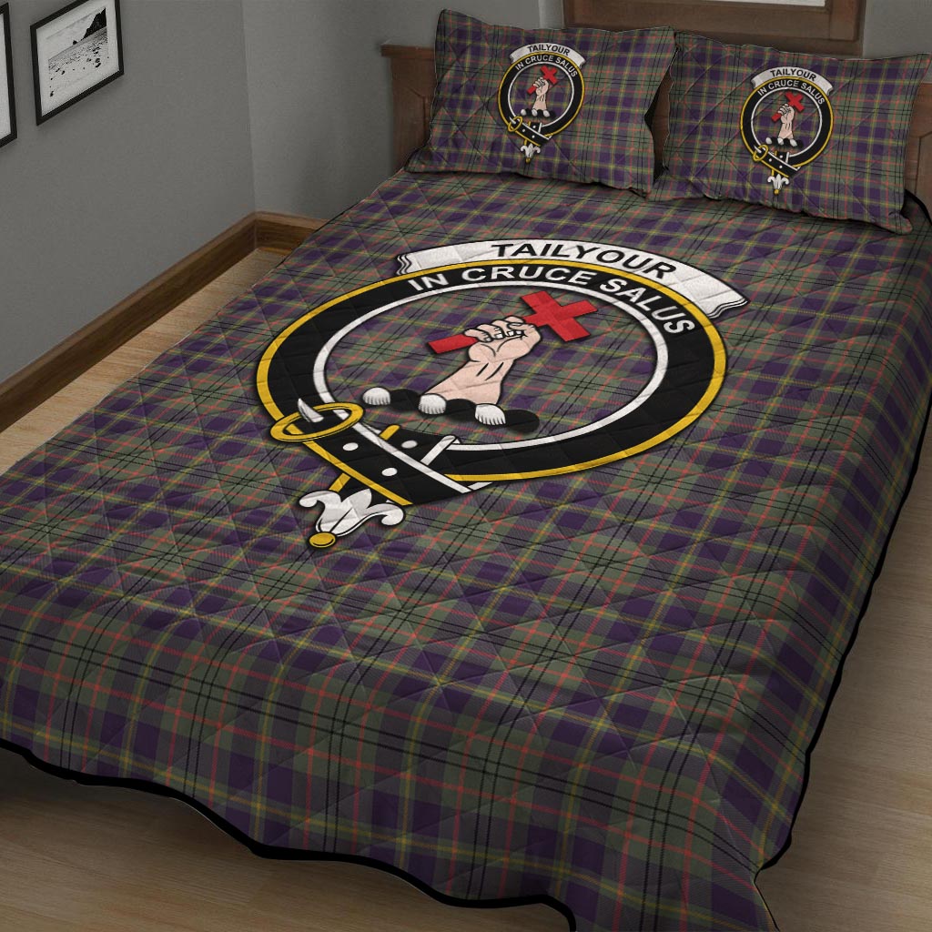 Taylor Weathered Tartan Quilt Bed Set with Family Crest - Tartan Vibes Clothing