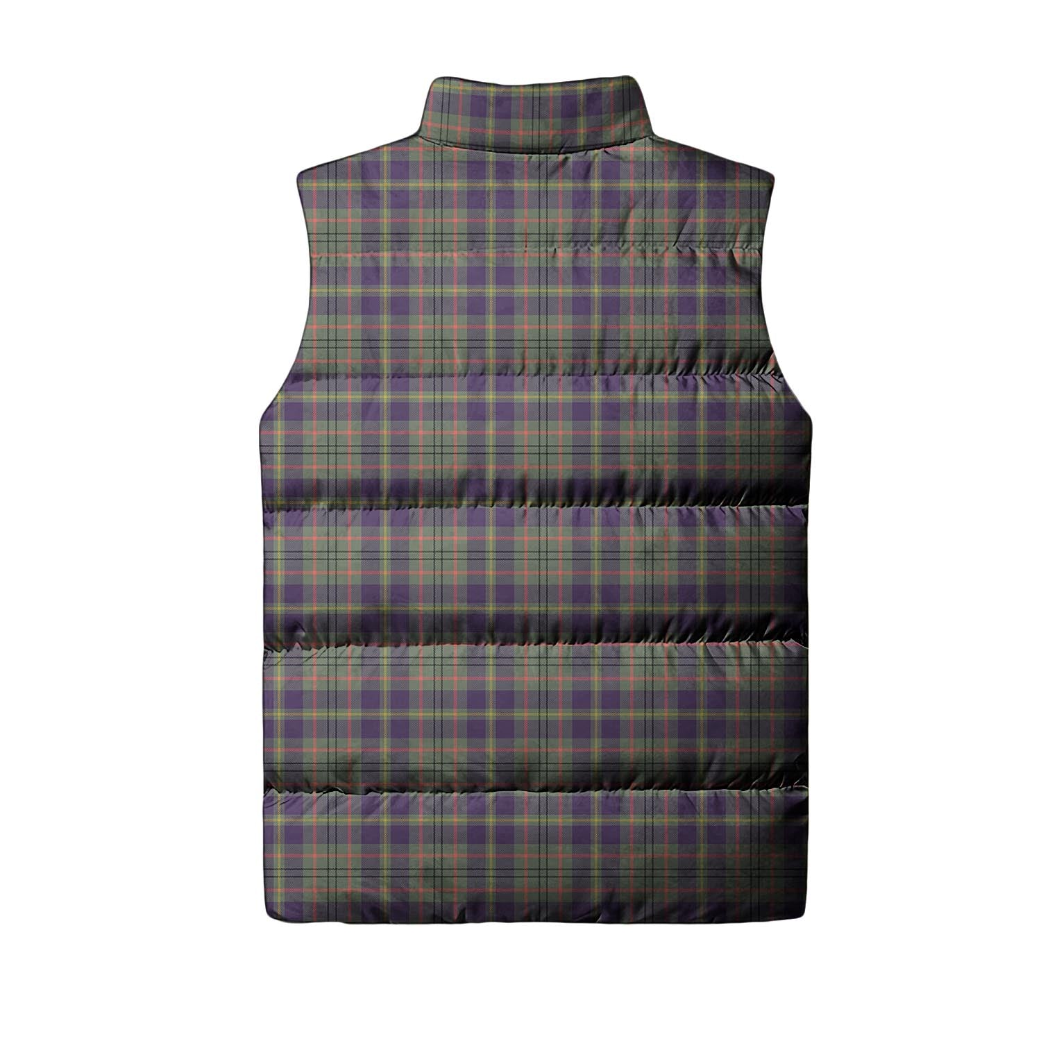 Taylor Weathered Tartan Sleeveless Puffer Jacket with Family Crest - Tartanvibesclothing