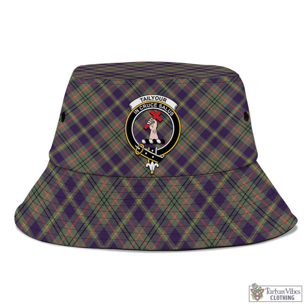 Tartan Vibes Clothing Taylor Weathered Tartan Bucket Hat with Family Crest