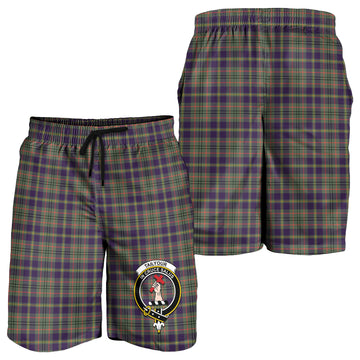 Taylor Weathered Tartan Mens Shorts with Family Crest