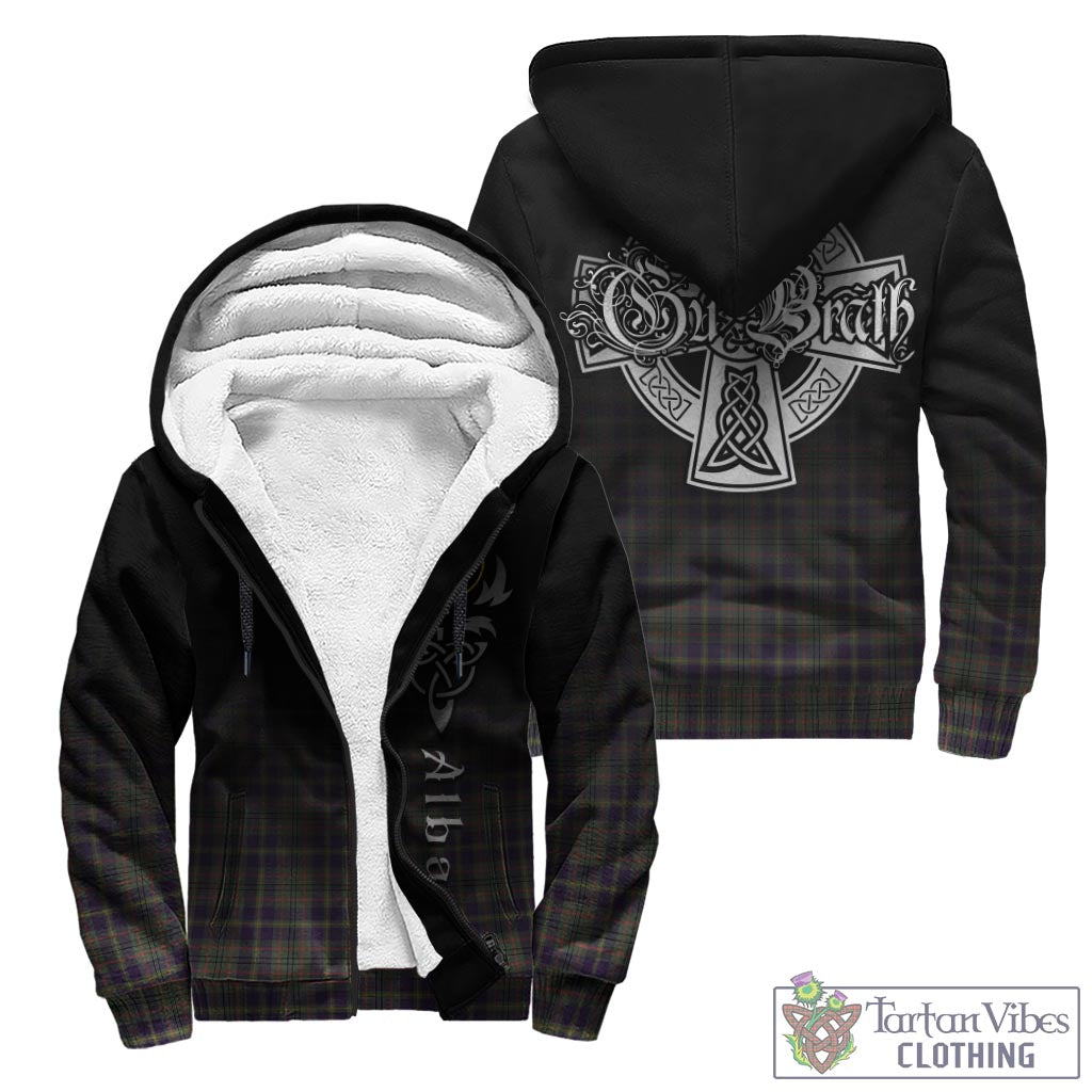 Tartan Vibes Clothing Taylor Weathered Tartan Sherpa Hoodie Featuring Alba Gu Brath Family Crest Celtic Inspired