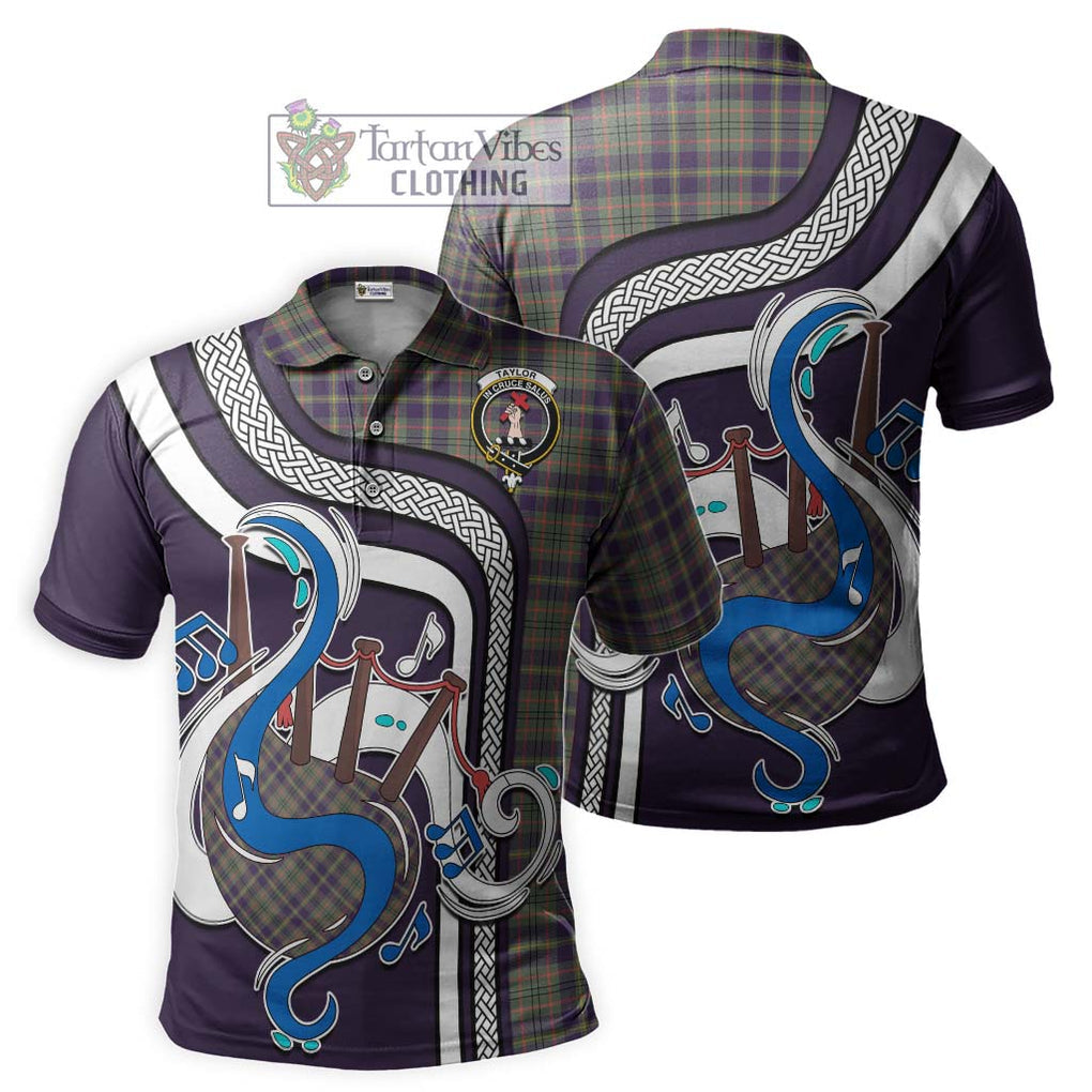 Tartan Vibes Clothing Taylor Weathered Tartan Polo Shirt with Epic Bagpipe Style