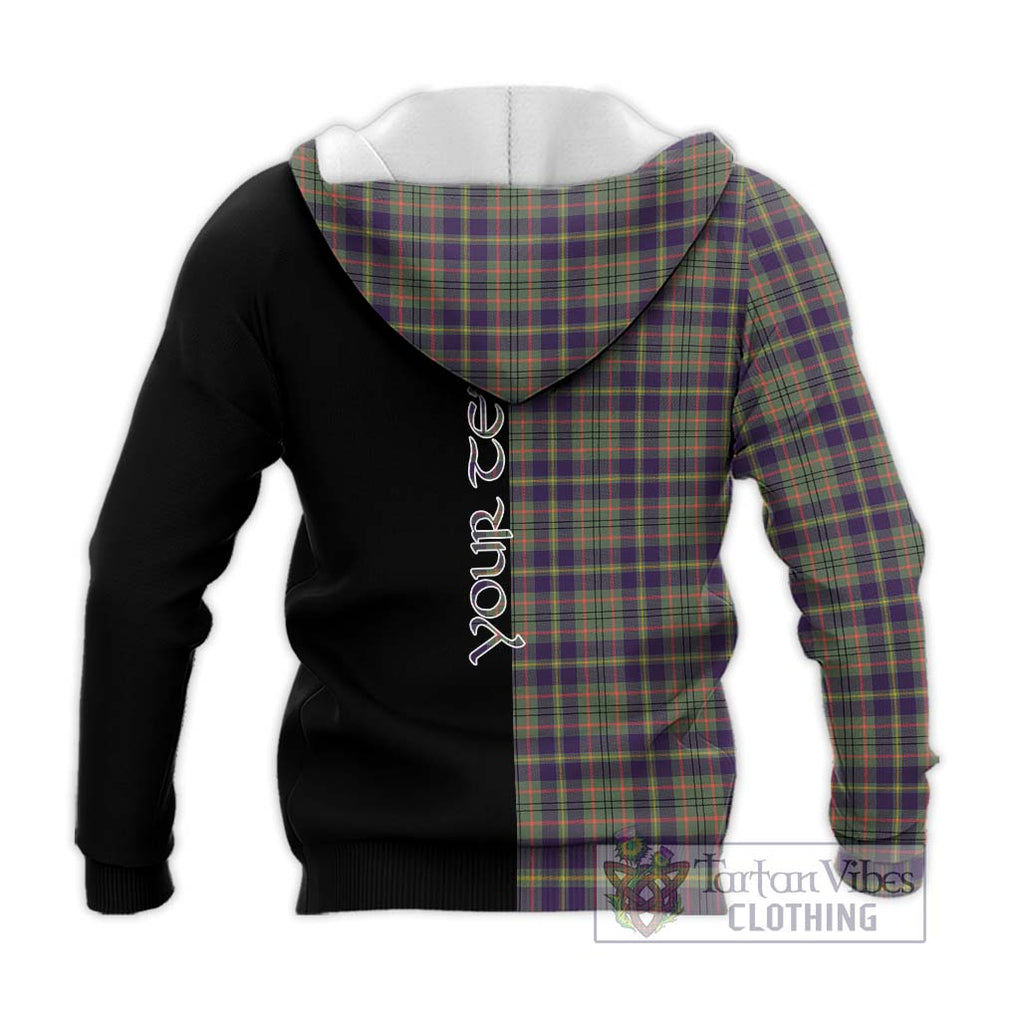 Taylor Weathered Tartan Knitted Hoodie with Family Crest and Half Of Me Style - Tartanvibesclothing Shop