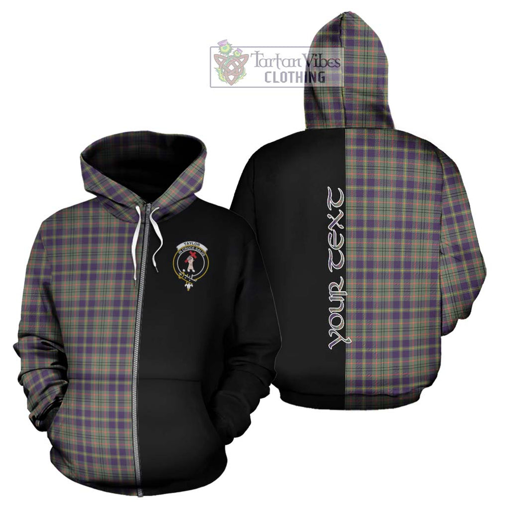 Taylor Weathered Tartan Hoodie with Family Crest and Half Of Me Style - Tartanvibesclothing Shop