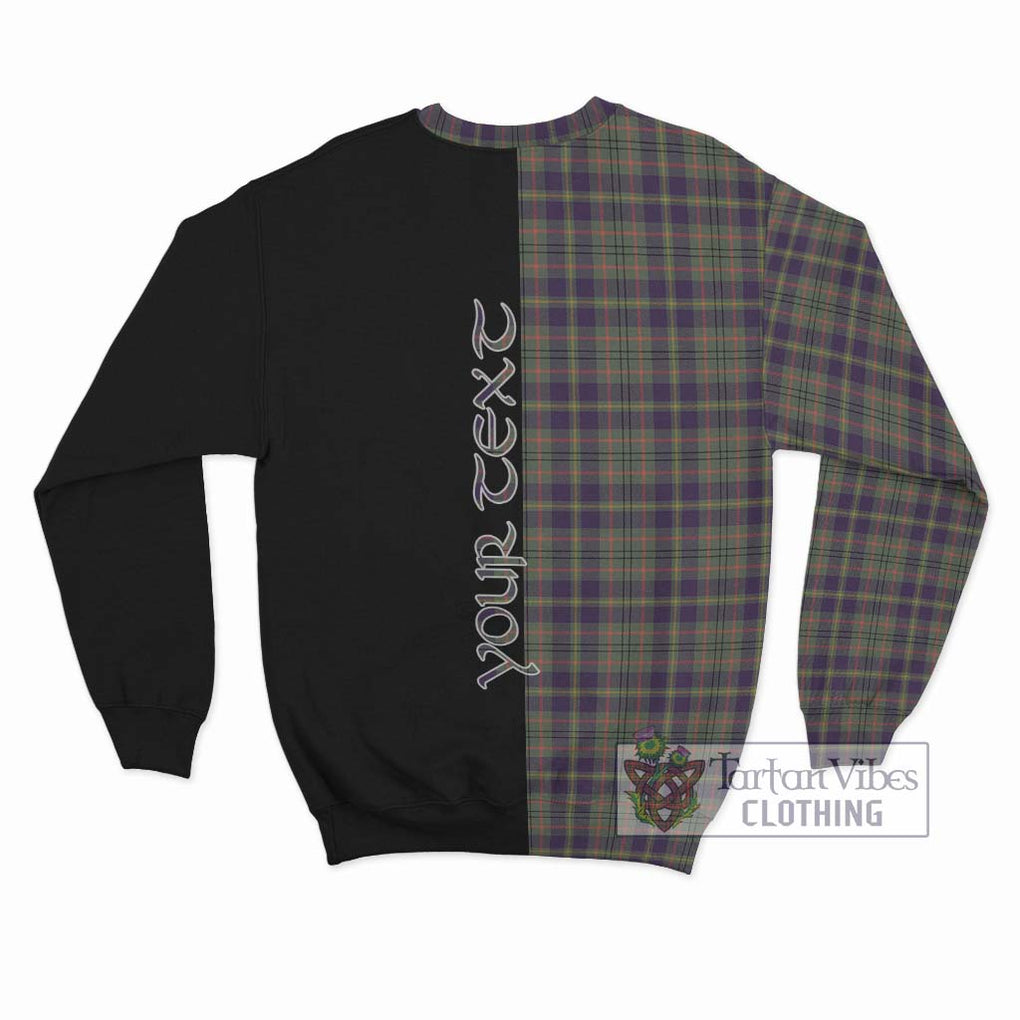 Taylor Weathered Tartan Sweatshirt with Family Crest and Half Of Me Style - Tartanvibesclothing Shop