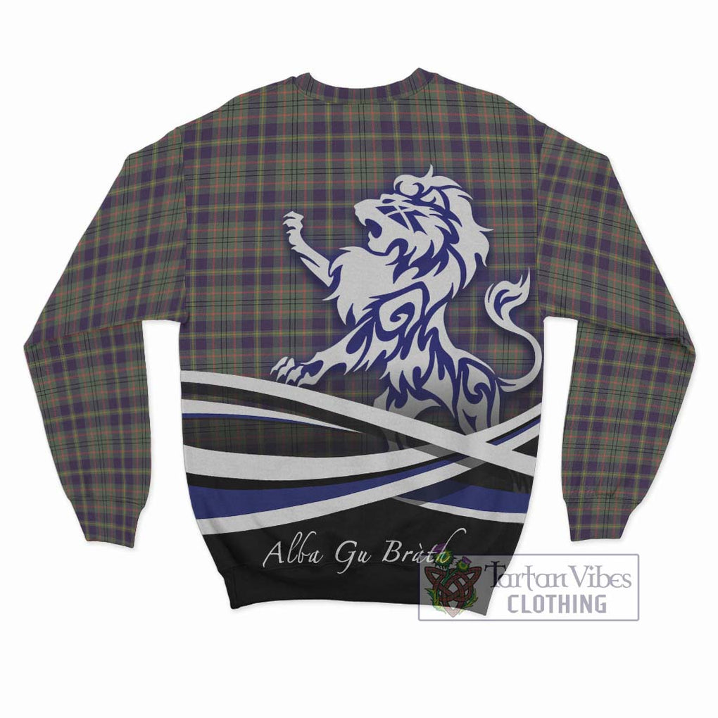 Taylor Weathered Tartan Sweatshirt with Alba Gu Brath Regal Lion Emblem - Tartanvibesclothing Shop