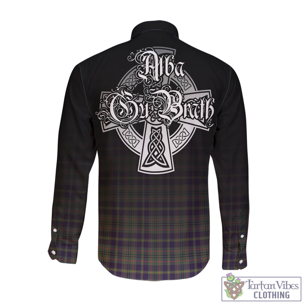 Tartan Vibes Clothing Taylor Weathered Tartan Long Sleeve Button Up Featuring Alba Gu Brath Family Crest Celtic Inspired