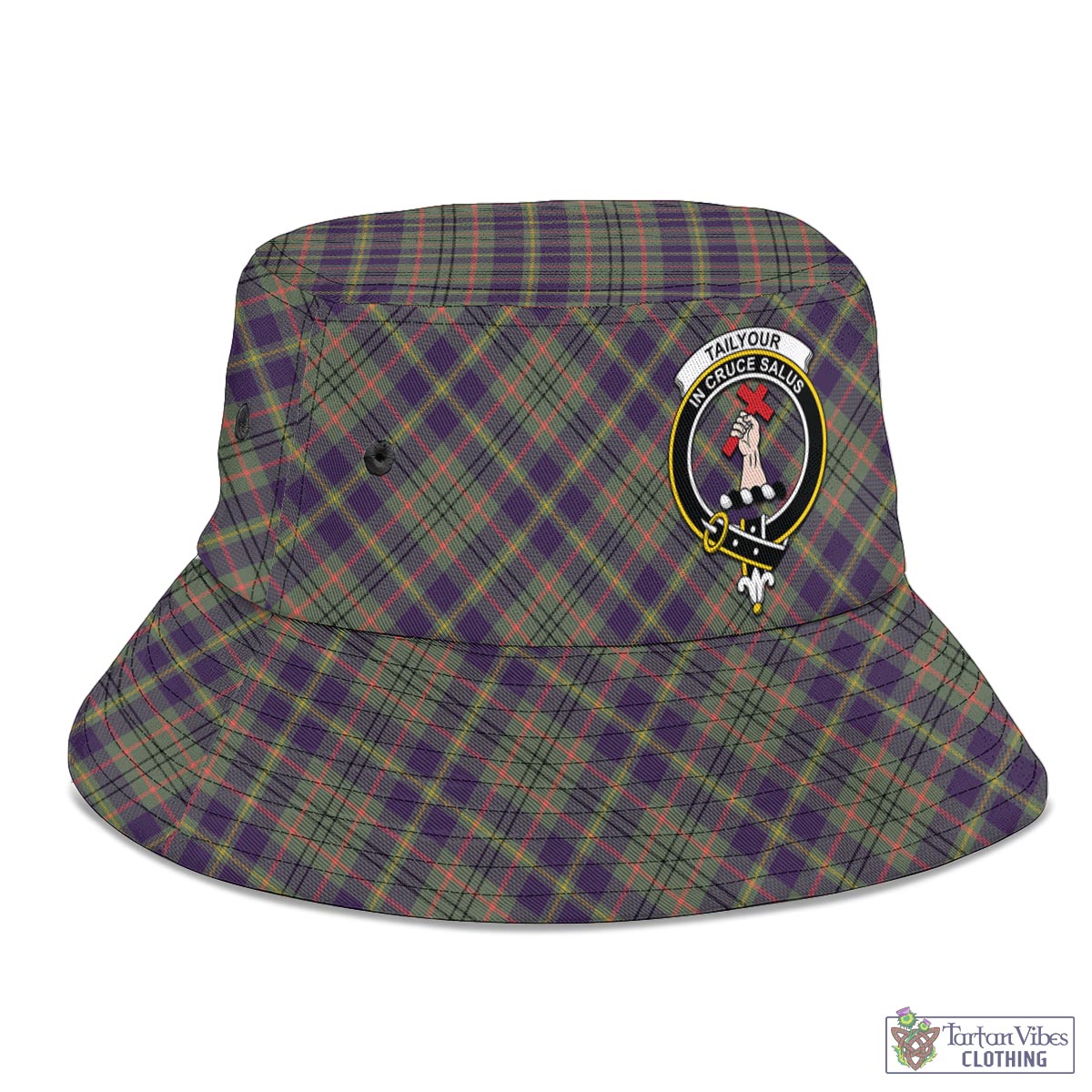 Tartan Vibes Clothing Taylor Weathered Tartan Bucket Hat with Family Crest