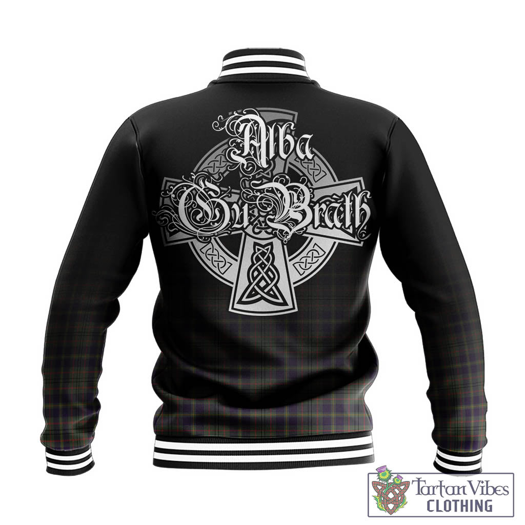 Tartan Vibes Clothing Taylor Weathered Tartan Baseball Jacket Featuring Alba Gu Brath Family Crest Celtic Inspired