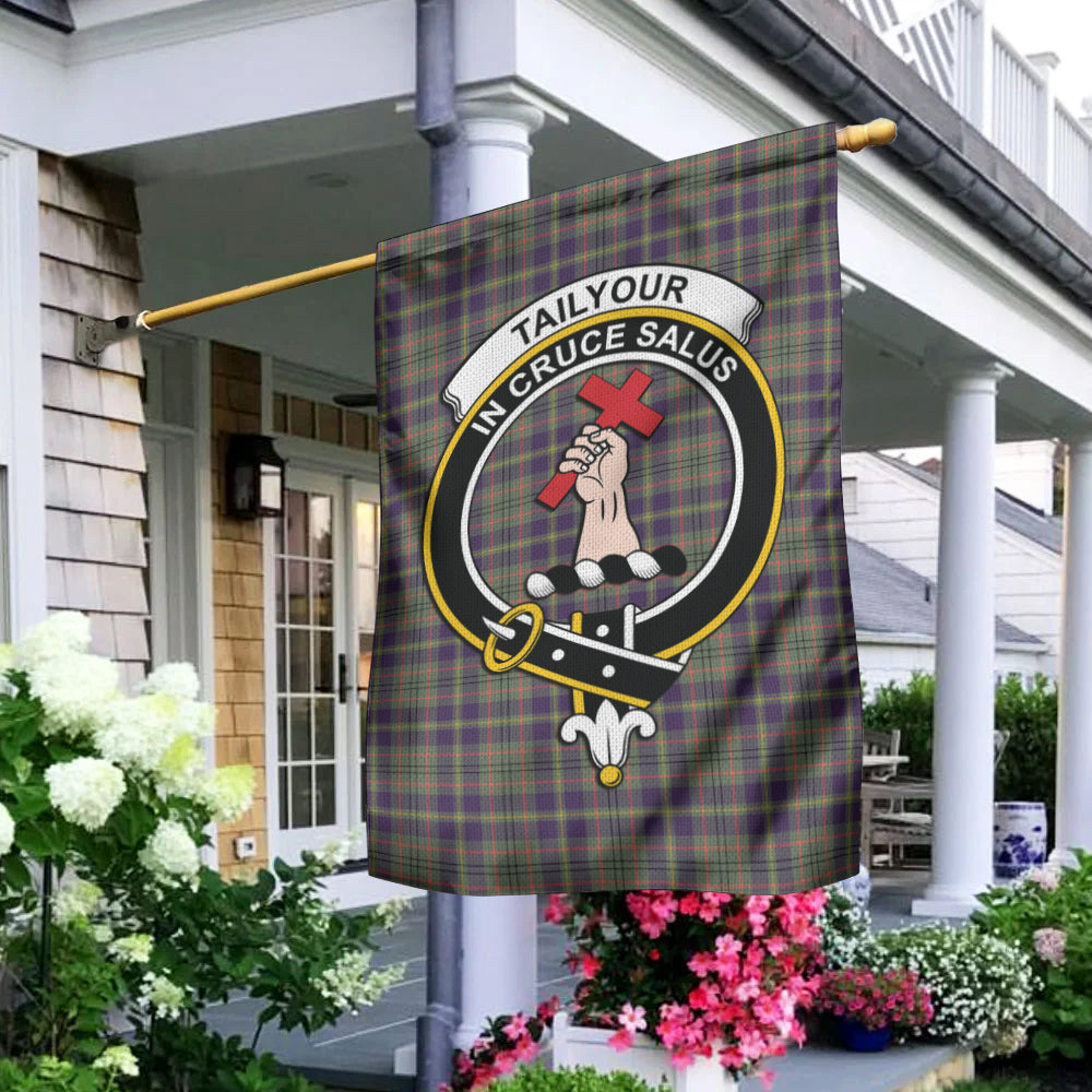 Taylor Weathered Tartan Flag with Family Crest - Tartan Vibes Clothing