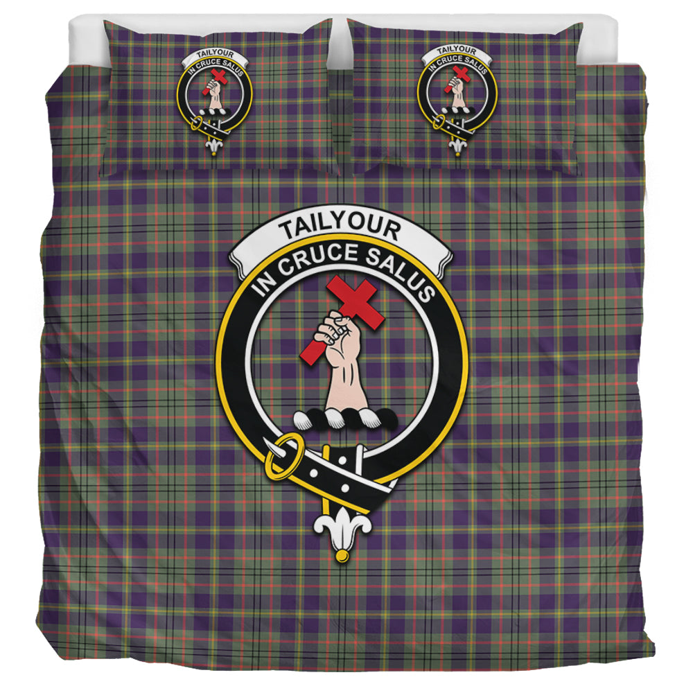 Taylor Weathered Tartan Bedding Set with Family Crest UK Bedding Set UK Super King 104*94 inch - Tartan Vibes Clothing