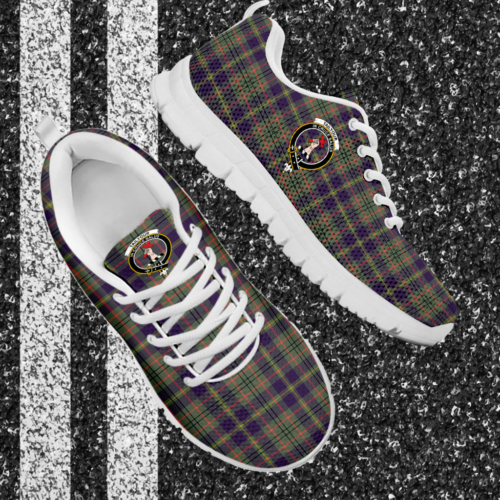 Taylor Weathered Tartan Sneakers with Family Crest - Tartan Vibes Clothing