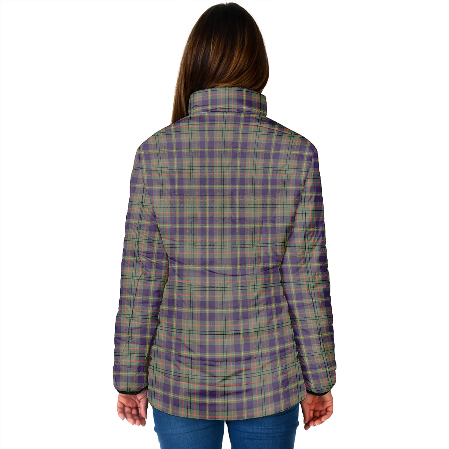 Taylor Weathered Tartan Padded Jacket with Family Crest - Tartan Vibes Clothing