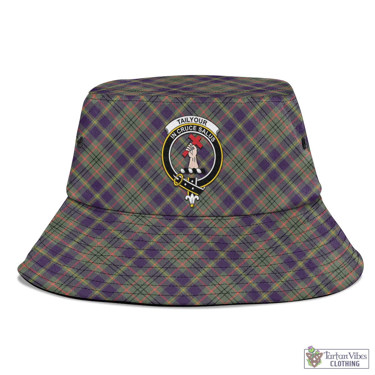 Tartan Vibes Clothing Taylor Weathered Tartan Bucket Hat with Family Crest