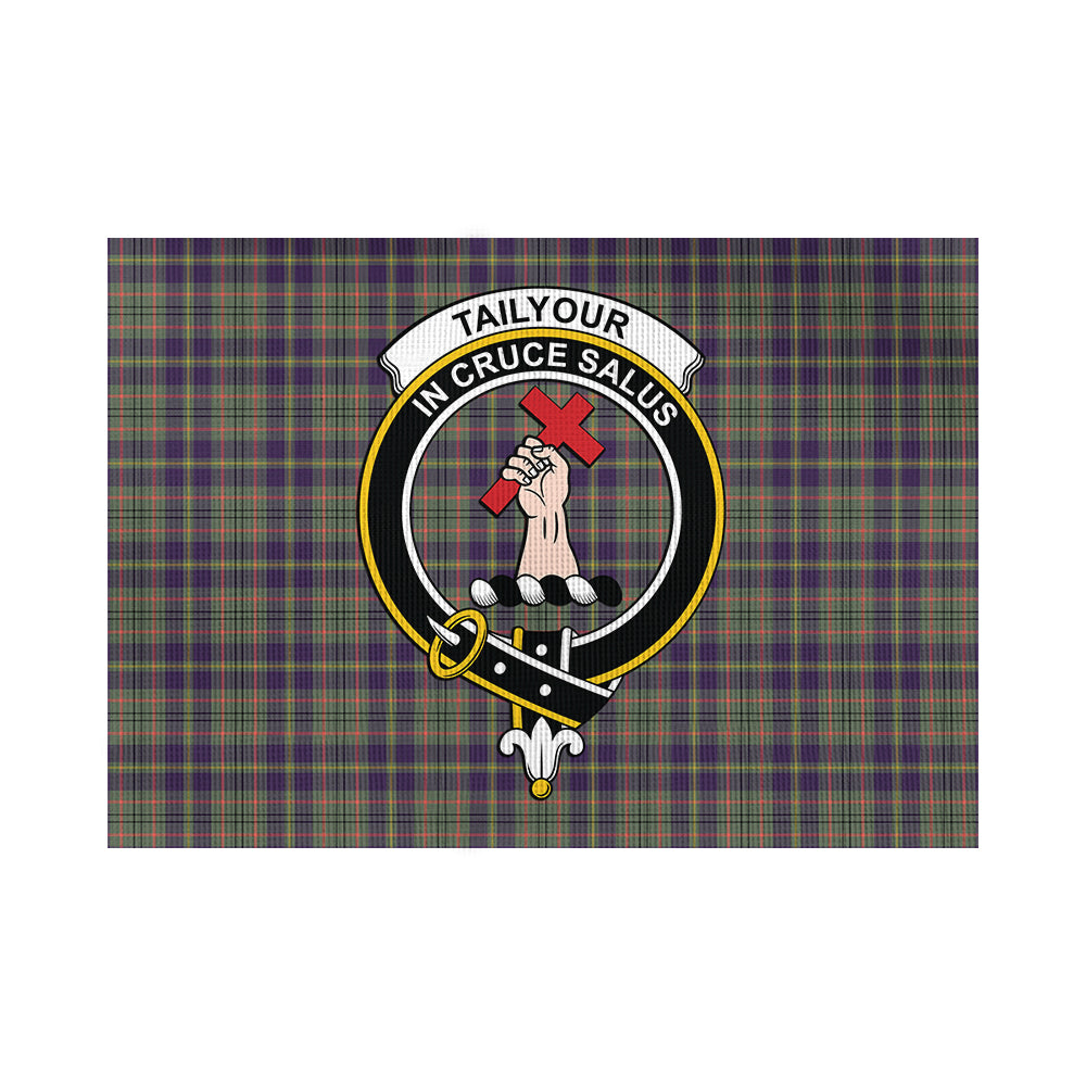 Taylor Weathered Tartan Flag with Family Crest - Tartan Vibes Clothing