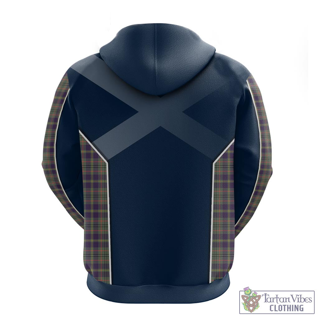 Tartan Vibes Clothing Taylor Weathered Tartan Hoodie with Family Crest and Lion Rampant Vibes Sport Style