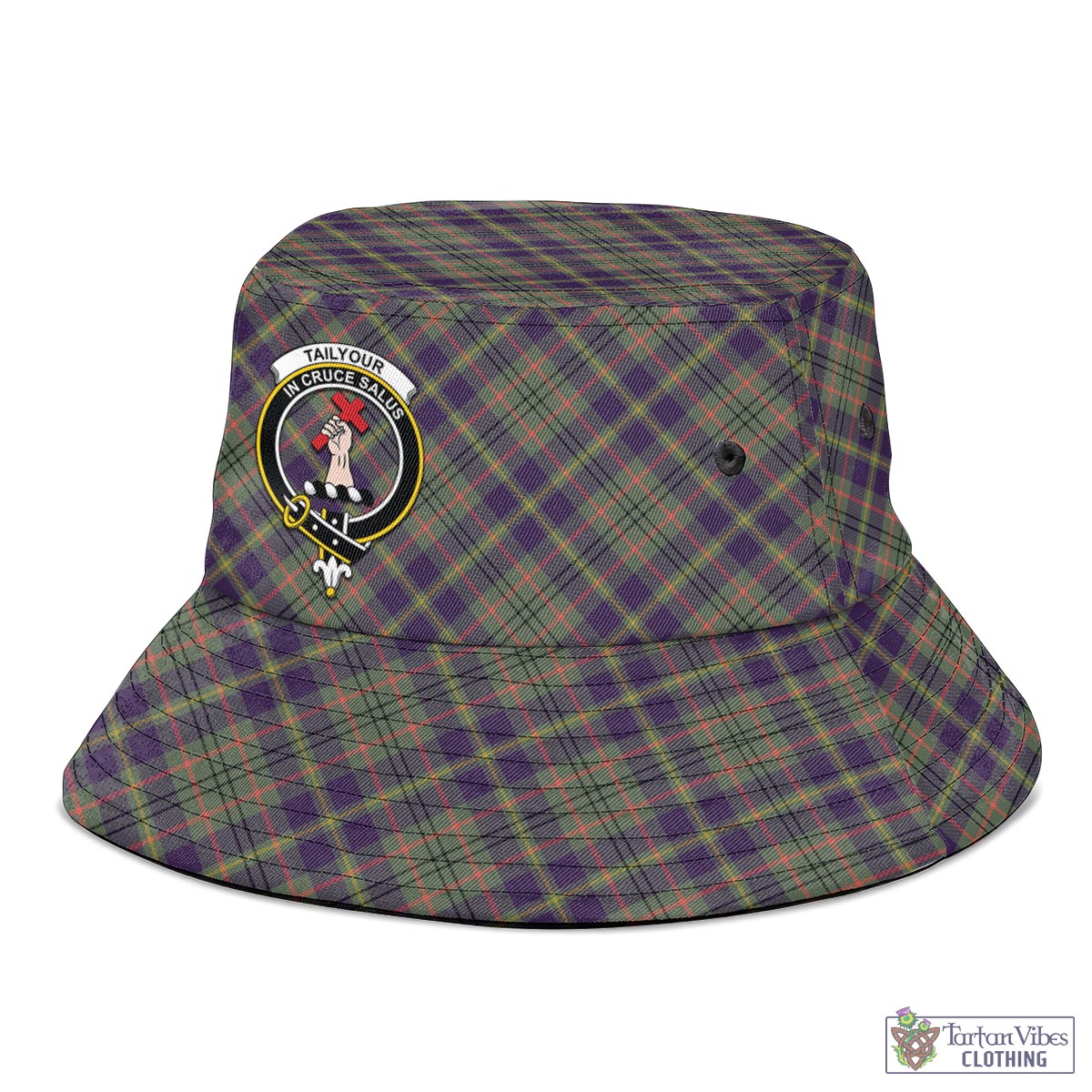 Tartan Vibes Clothing Taylor Weathered Tartan Bucket Hat with Family Crest