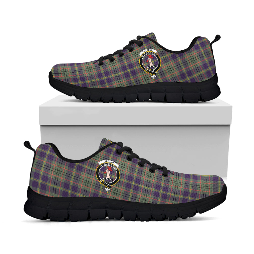 Taylor Weathered Tartan Sneakers with Family Crest - Tartan Vibes Clothing