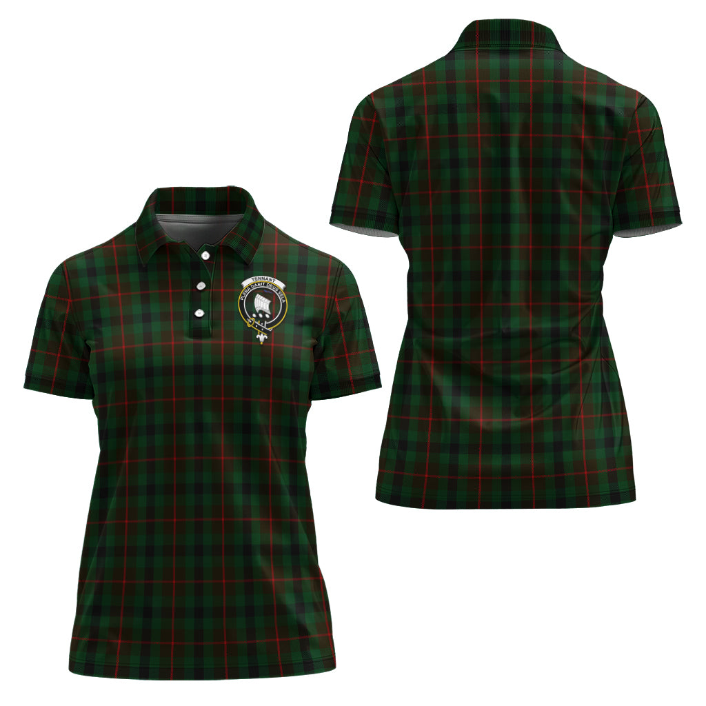 Tennant Tartan Polo Shirt with Family Crest For Women Women - Tartan Vibes Clothing