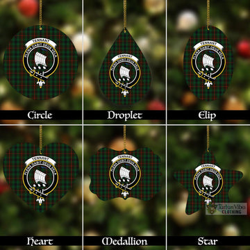 Tennant Tartan Christmas Aluminium Ornament with Family Crest