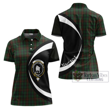 Tennant Tartan Women's Polo Shirt with Family Crest Circle Style