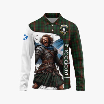 Tennant Crest Tartan Long Sleeve Polo Shirt Inspired by the Freedom of Scottish Warrior