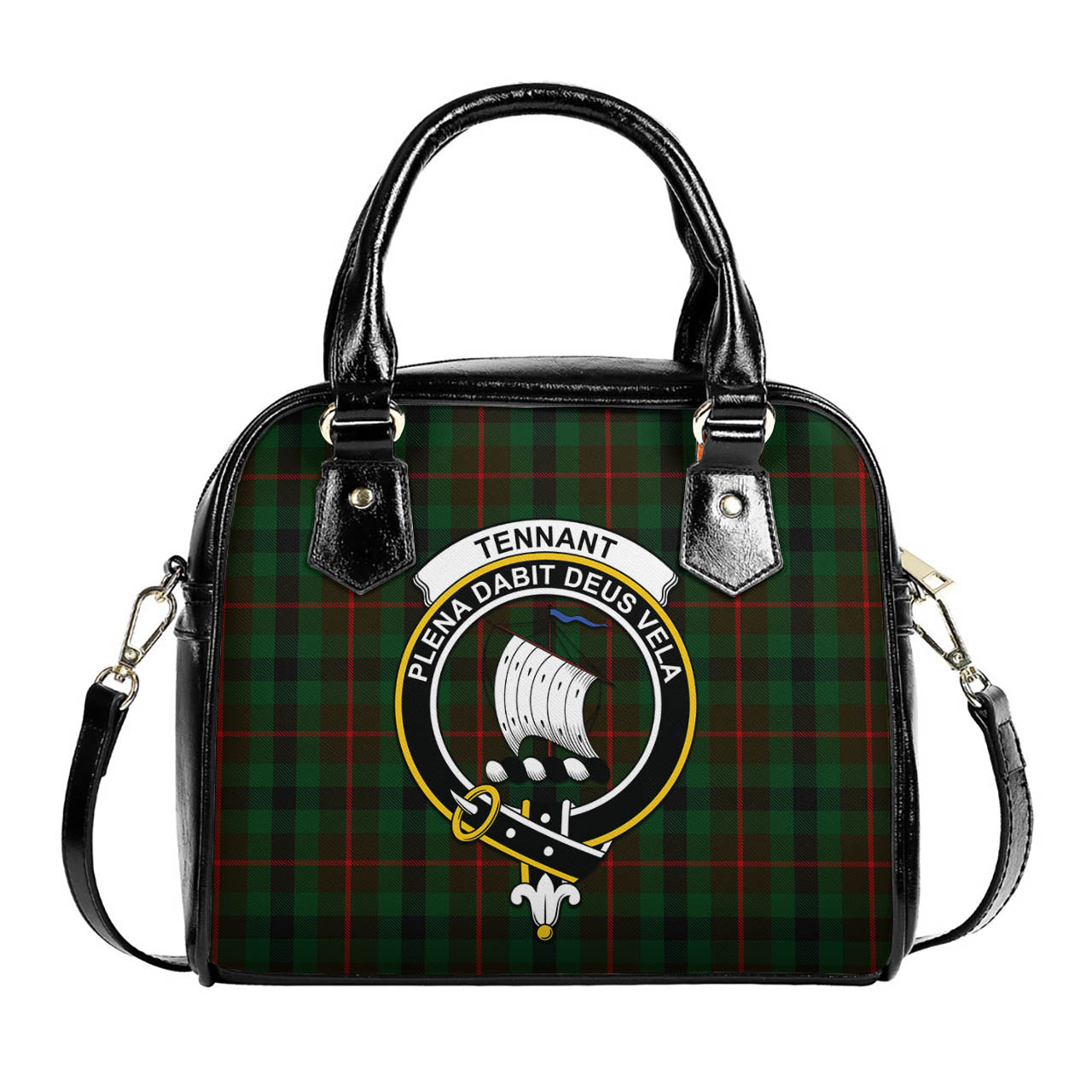 Tennant Tartan Shoulder Handbags with Family Crest One Size 6*25*22 cm - Tartanvibesclothing